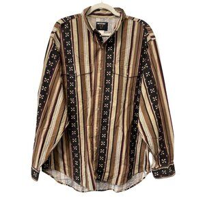 Frontier Series Western Shirt Size 2XL Vintage 90s Button Up Multi Stripe